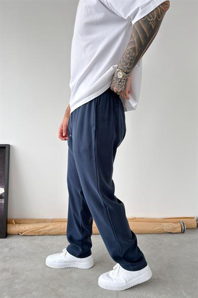 Lacivert Modal Kumaş Baggy Pantolon