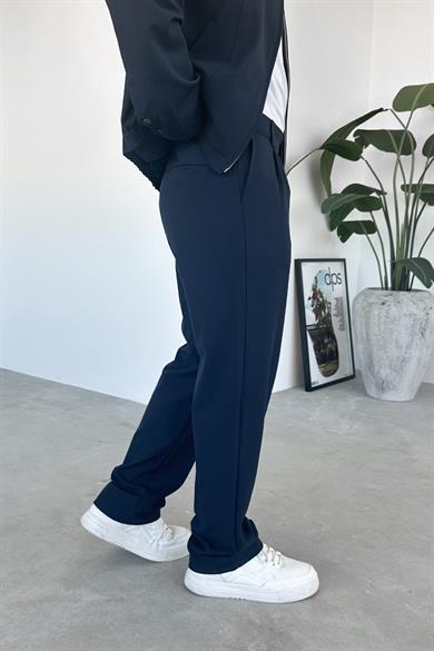Lacivert Premium Relaxed Fit Kumaş Pantolon