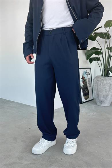 Lacivert Premium Relaxed Fit Kumaş Pantolon