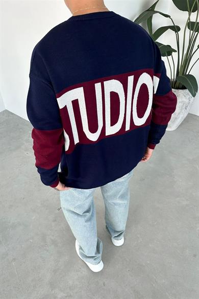 Lacivert Studios Club Oversize Triko Kazak