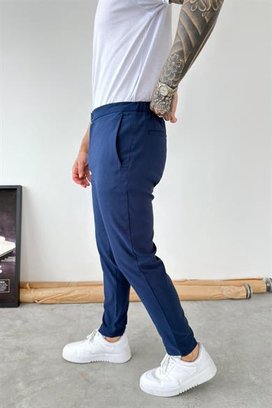 Lacivert Tensel Kumaş Regular Fit Pantolon
