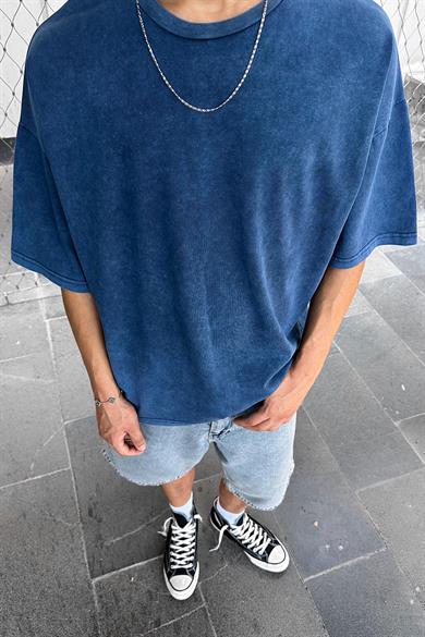 Mavi Acid Wash Basic M7 PM Oversize Tişört