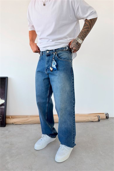 Mavi Aksesuar Detaylı Baggy Pantolon
