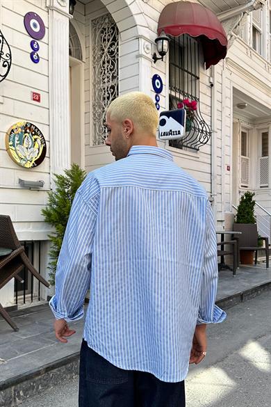 Mavi Basic Nakış Detay DAD Oversize Gömlek