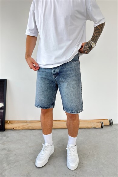 Mavi Basic Premium Baggy Kot Şort