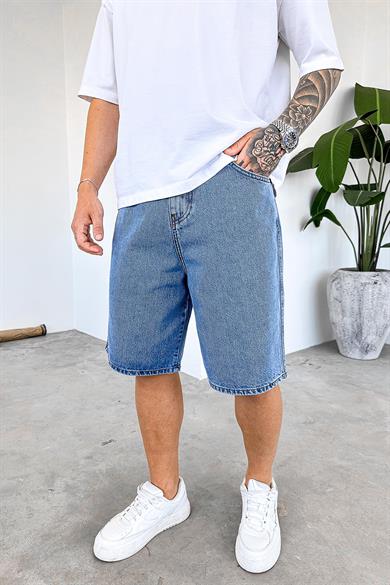 Mavi Basic Premium Baggy Kot Şort