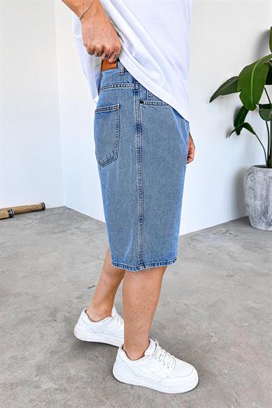 Mavi Basic Premium Baggy Kot Şort