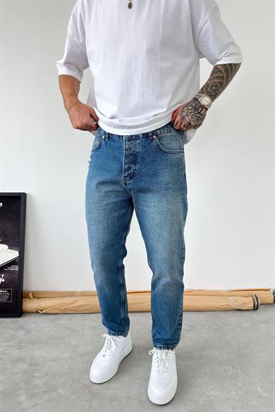Mavi Basic Yırtıklı Boyfriend Pantolon