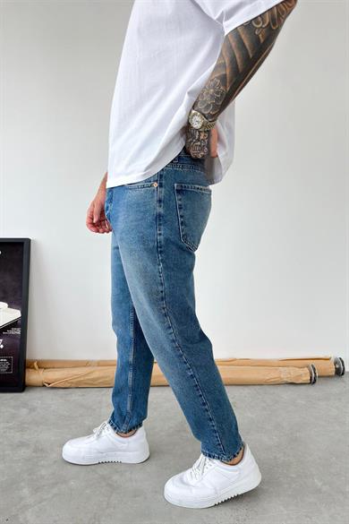 Mavi Basic Yırtıklı Boyfriend Pantolon