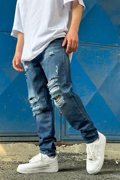 Mavi Dizi Full Yırtık Detay Grg Boyfriend Pantolon