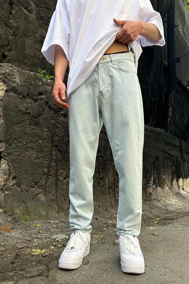 Mavi Düz Açık Mavi Grg Boyfriend Pantolon