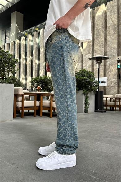 Mavi Full Desenli M4 GD Baggy Pantolon