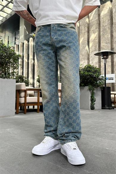 Mavi Full Desenli M4 GD Baggy Pantolon