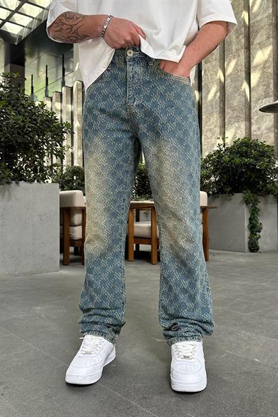 Mavi Full Desenli M4 GD Baggy Pantolon