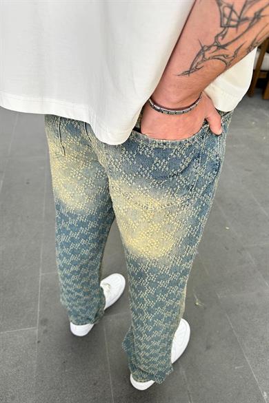 Mavi Full Desenli M4 GD Baggy Pantolon