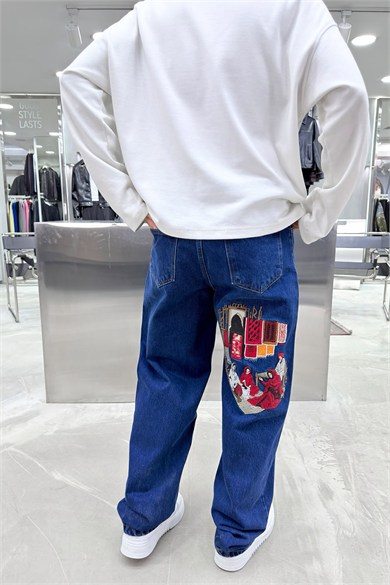 Mavi Heritage Nakışlı Baggy Pantolon
