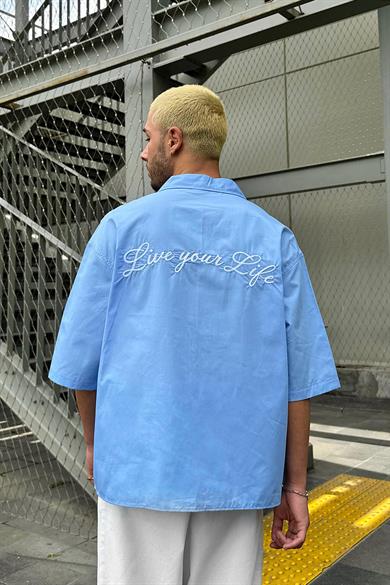 Mavi Live Your Life Nakış Detay EE Oversize Gömlek