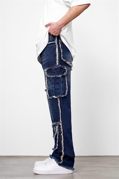Mavi Püskül Cep Detay Mavi GD Baggy Pantolon