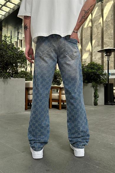Mavi Soft Degrade  Full Desenli M4 GD Baggy Pantolon