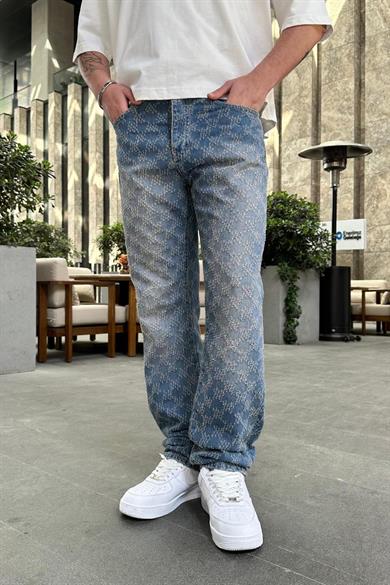 Mavi Soft Degrade  Full Desenli M4 GD Baggy Pantolon