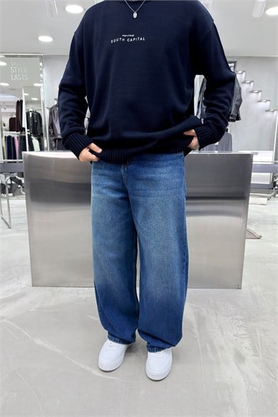 Mavi Soft Degrade Premium Süper Baggy Pantolon
