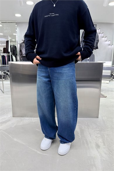 Mavi Soft Degrade Premium Süper Baggy Pantolon