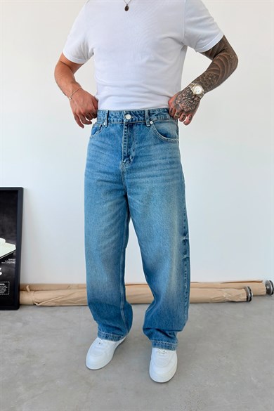 Mavi Soft Degrade Süper Baggy Pantolon
