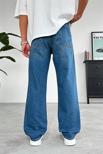 Mavi Yan Cepli Basic Baggy Pantolon