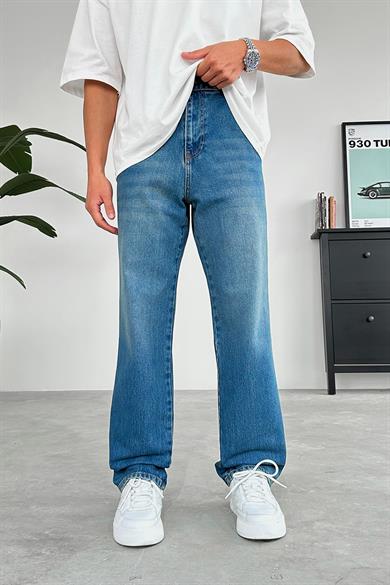 Mavi Yan Cepli Basic Baggy Pantolon