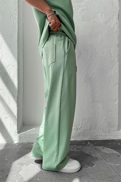 Mint Yeşili Cozy Premium Çımalı Baggy Eşofman