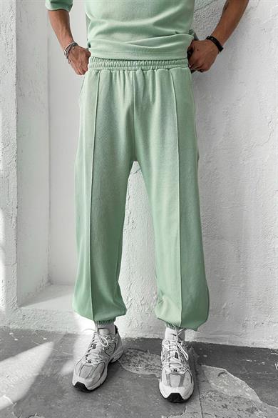 Mint Yeşili Cozy Premium Çımalı Paça Lastik Eşofman