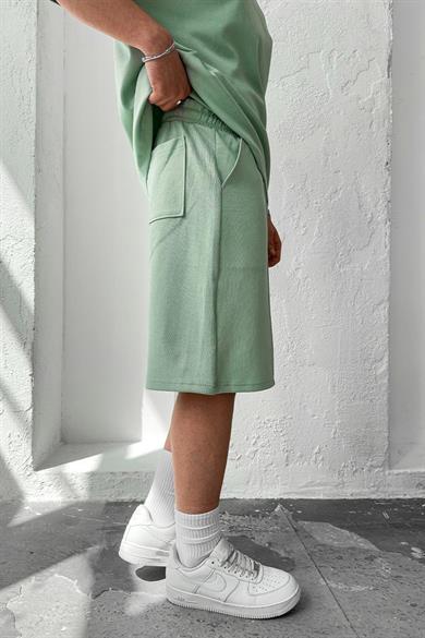 Mint Yeşili Cozy Premium Çımalı Şort