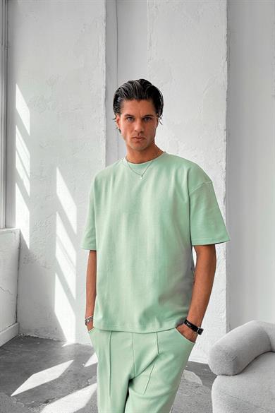 Mint Yeşili Cozy Premium Oversize Tişört