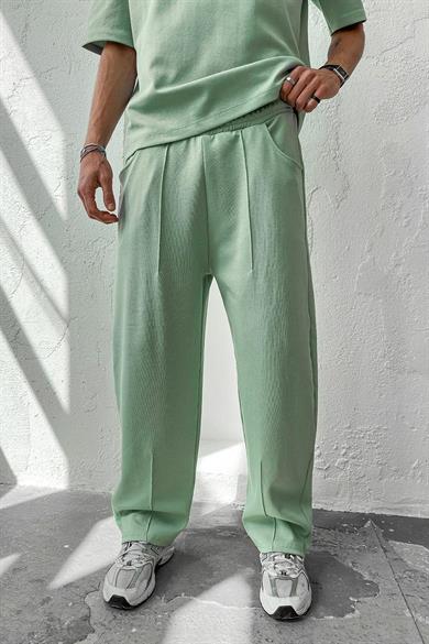 Mint Yeşili Cozy Premium Pileli Baggy Eşofman
