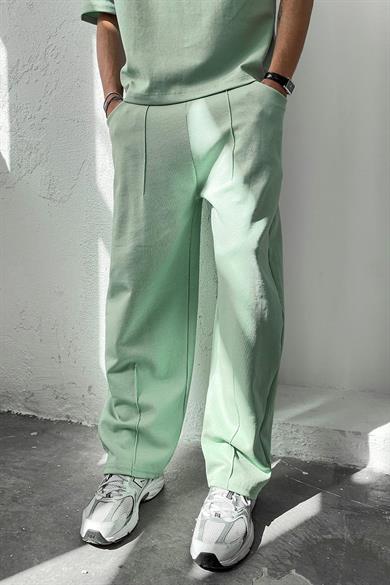 Mint Yeşili Cozy Premium Pileli Baggy Eşofman