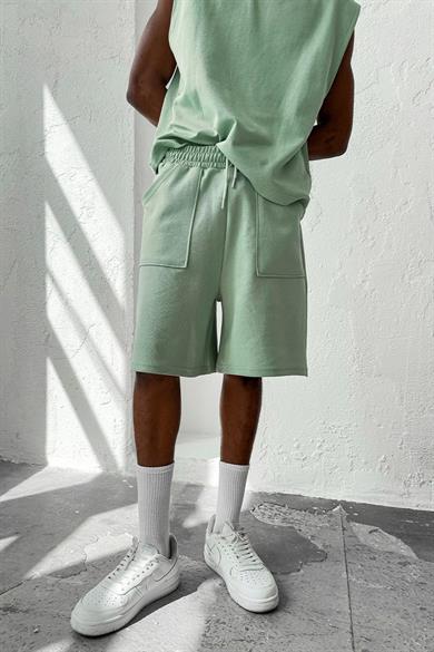 Mint Yeşili Cozy Premium Pileli Şort
