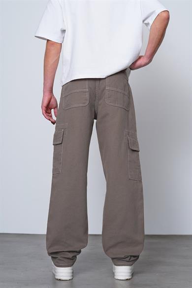 Mocha Double Cep Detay  Dikiş Kargo Baggy Pantolon