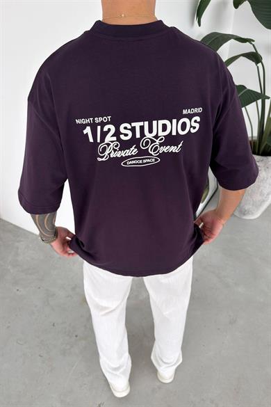 Mor Studios Baskılı Premium Oversize Tişört
