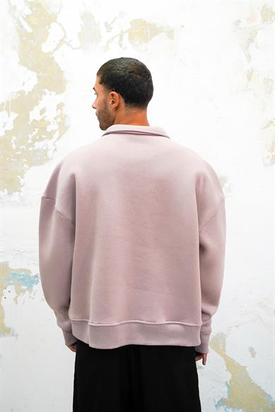 Mürdüm Cozy Basic Oversize Polo Yaka Sweatshirt
