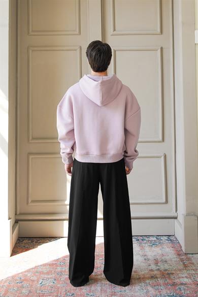 Mürdüm Cozy Basic Tam Fermuar Oversize Sweatshirt