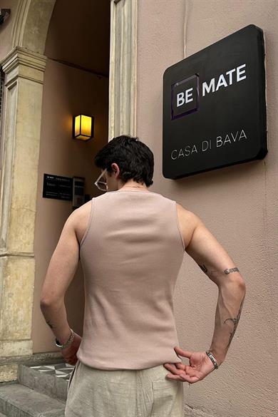 Nude Basic Tank Top Full Likralı OP Erkek Atlet Tişört