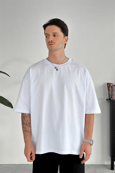Optik Beyaz Cozy Basic Oversize Tişört