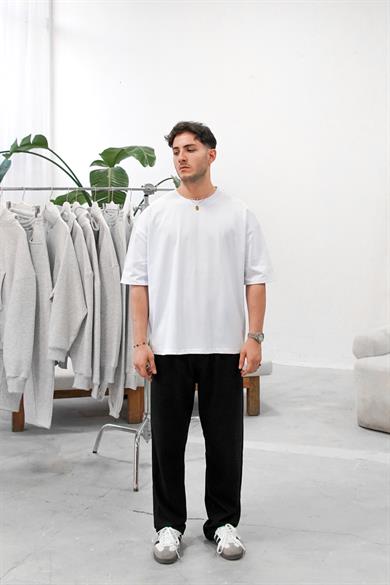 Optik Beyaz Cozy Basic Oversize Tişört