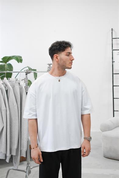Optik Beyaz Cozy Basic Oversize Tişört