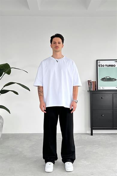 Optik Beyaz Cozy Basic Oversize Tişört