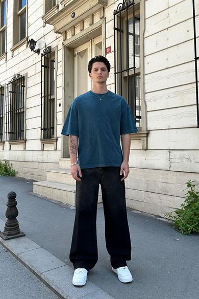 Petrol Acid Wash Basic 1Z EE Oversize Tişört