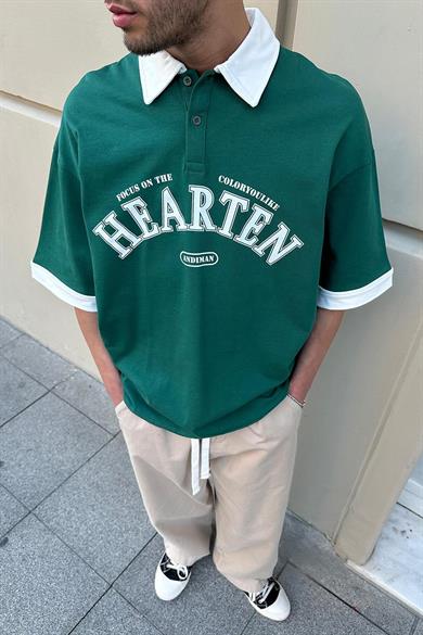 Petrol Hearten Polo Yaka PH Oversize Tişört