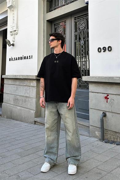 Siyah 12:12 PM Oversize Tişört