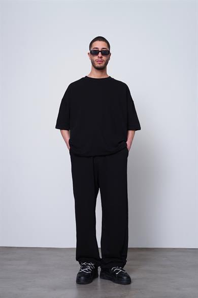 Siyah 350GSM OUTPLENTY PREMİUM  Basic Oversize Tişört