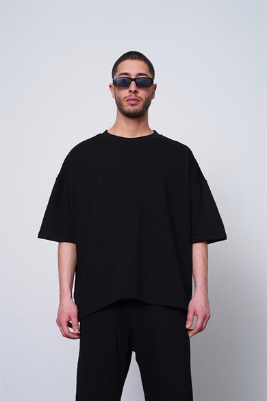 Siyah 350GSM OUTPLENTY PREMİUM  Basic Oversize Tişört